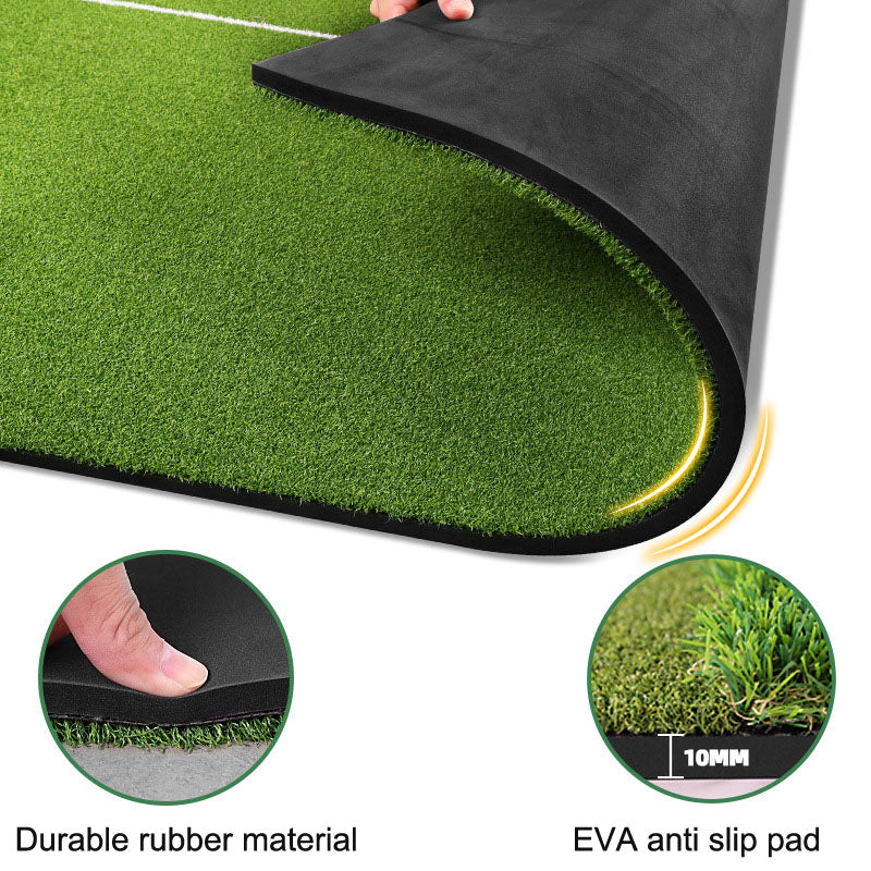Dual-Turf Golf Mat With Guide Line