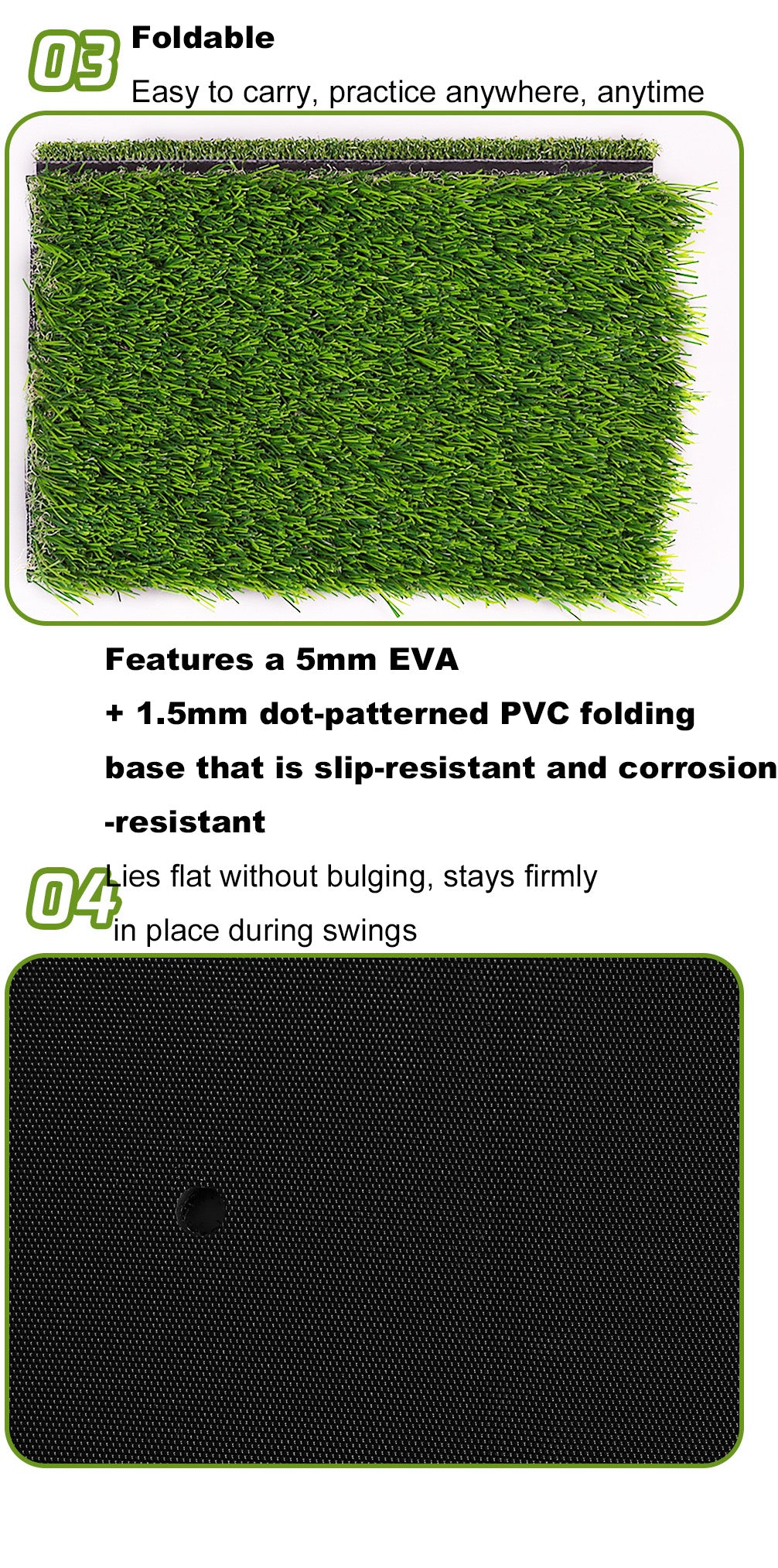 GolfPet Foldable 2-in-1 Golf Mat