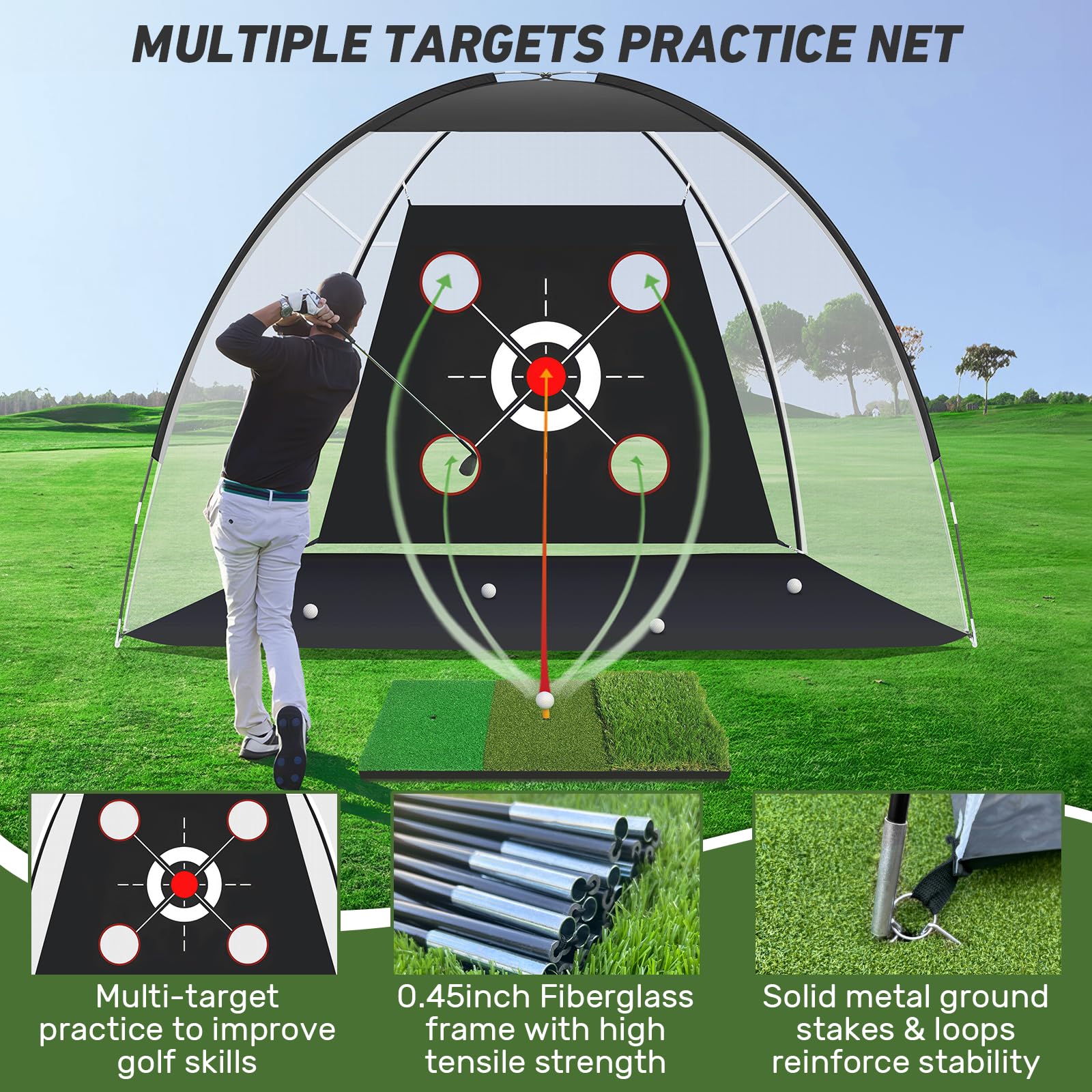Golf Net with Practice Mat