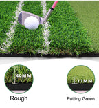 Dual-Turf Golf Mat With Guide Line