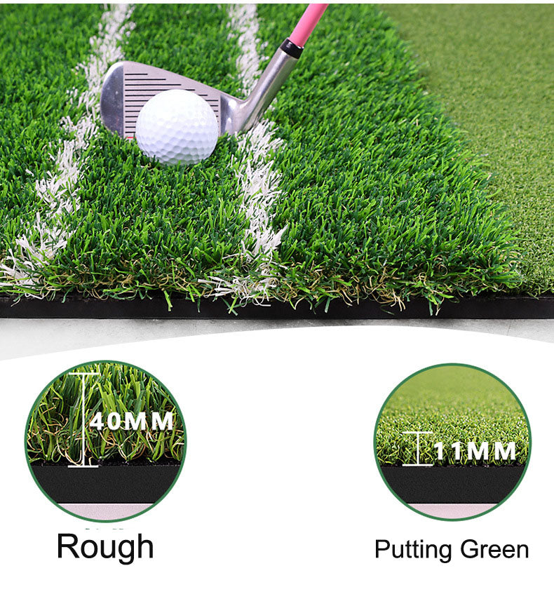 Dual-Turf Golf Mat With Guide Line