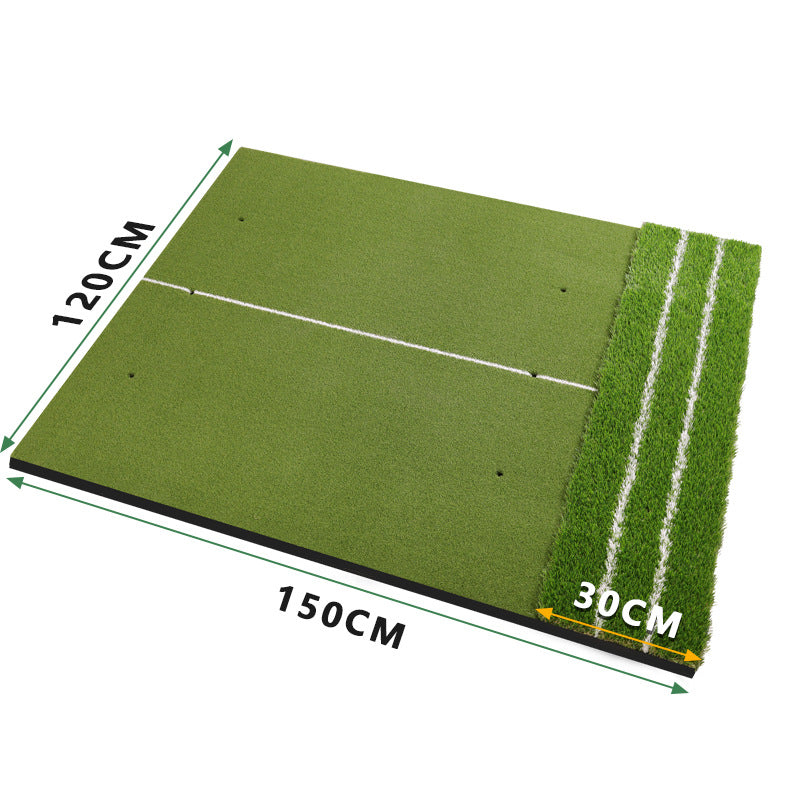 Dual-Turf Golf Mat With Guide Line