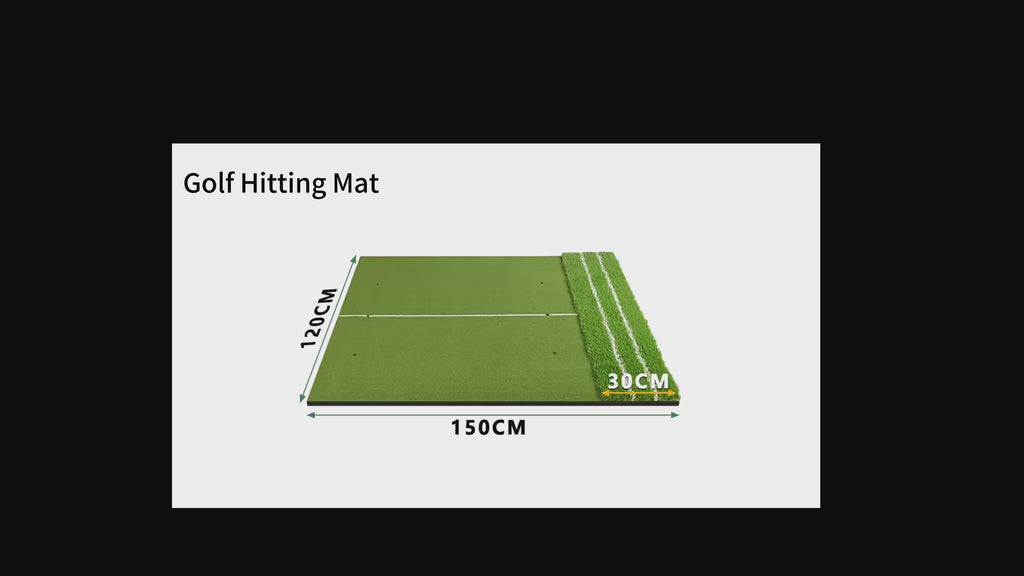 Dual-Turf Golf Mat With Guide Line